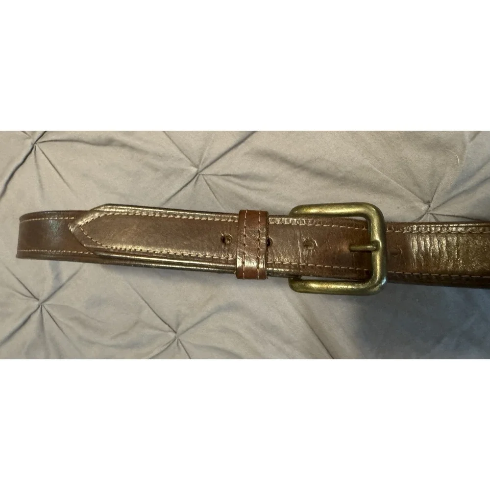 Men's Brown Leather Belt Size 42 Made In U.S.A.